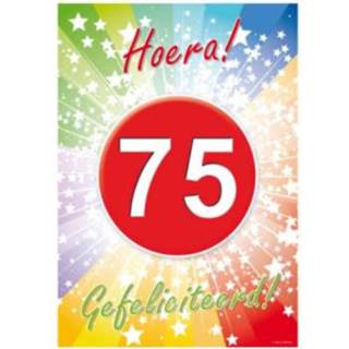 👉 Deurposter 75 jaar 84 x 59.5 cm leeftijd verjaardag feestartikelen