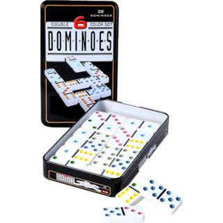 👉 Dominospel blik kinderen Domino spel dubbel/double 6 in 28x stenen