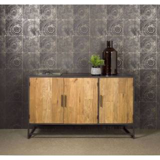 👉 Dressoir bruin gemonteerd geleverd openslaande deuren dustrieel teak teakhout Tower Living Felino 160 cm 7436938519575