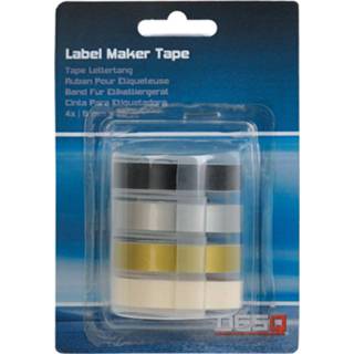 Letter tape Desq lettertape 9 mm, traditioneel, blister van 4 kleuren 8717249816386