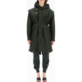 👉 Vest s vrouwen groen Parka with removable and bolero