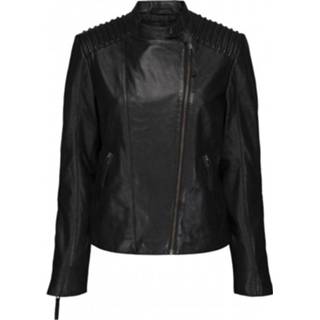 👉 Leather vrouwen zwart jacket In lambskin with biker look