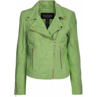 👉 Biker jacket suede vrouwen groen in