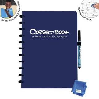 👉 Notitie boek marineblauw Correctbook A4 Original: uitwisbaar / herbruikbaar notitieboek, gelijnd, 7110768457251
