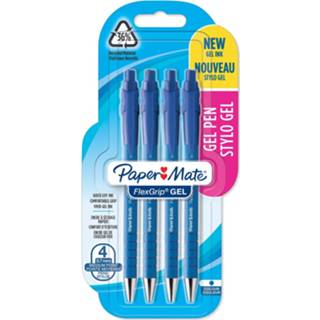 👉 Balpen blauw gel Paper Mate Flexgrip Gel, blister van 4 stuks, 3026981082153