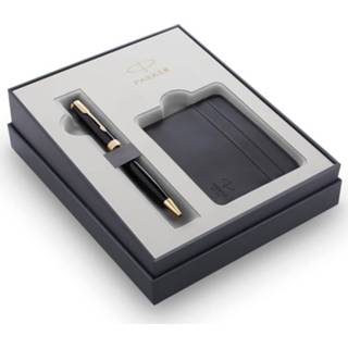 👉 Parker giftbox Sonnet balpen + kaarthouder, zwart GT