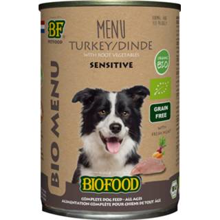 👉 Hondenvoer blik Biofood Organic Menu 400 g - Kalkoen 8714831500043