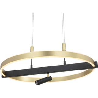 👉 Hanglamp mat zwart messing metaal warmwit a+ Lucande Matwei LED hanglamp, ringvormig,