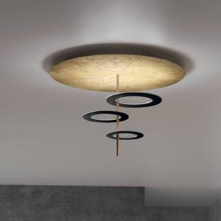 👉 Plafondlamp bladgoud aluminium warmwit a+ ICONE LED Hula Hoop P3 - 3 schijven