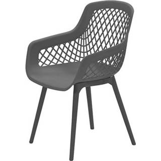 👉 Terrasstoel grijs kunststof Garden Impressions Tuinstoel Aprilia Dark Grey 8713002309256