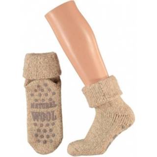 👉 Sokken beige kinderen jongens meisjes Wollen Huis Anti-slip Voor Maat 23-26 - Slofsokken Jongens/meisjes 8719538696655