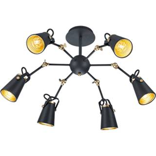 👉 Plafondlamp zwart staal Trio Edward 80 Cm 4017807387889