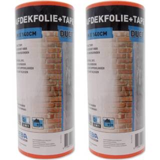 👉 Afdekfolie 2x Stuks Zelfklevend Afdekfolies Met Dispenser 15 Meter - Schilderbenodigdheden 8720276527279