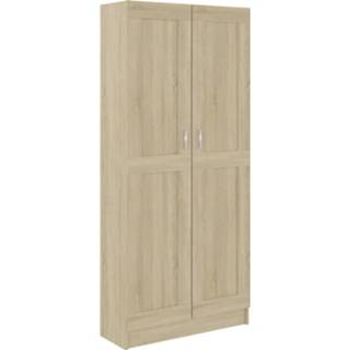 👉 Boekenkast steigerhout bruin Vidaxl 82,5x30,5x185,5 Cm Spaanplaat Sonoma Eikenkleur 8720286134177
