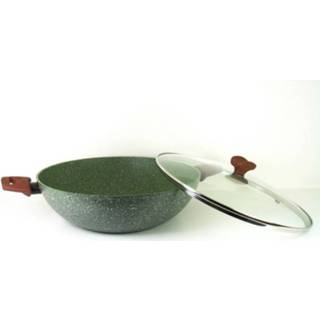👉 Wokpan groen Tvs Natura Induction - 32 Cm Met Glazen Deksel 8000807051634