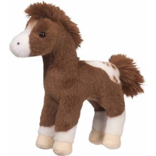👉 Pluche Appaloosa paard knuffel donkerbruin 20 cm