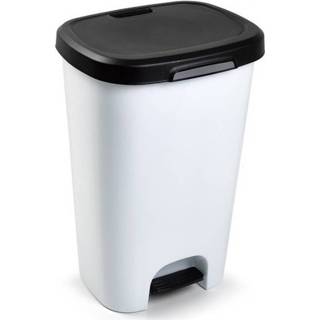 👉 Afvalemmer witte zwarte afvalemmers/vuilnisemmers 50 liter met deksel en pedaal
