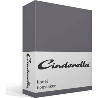 👉 Hoeslaken antraciet flanel grijs Cinderella - 100% Geruwde Flanel-katoen 2-persoons (140x200/210 Cm) 8719002108820