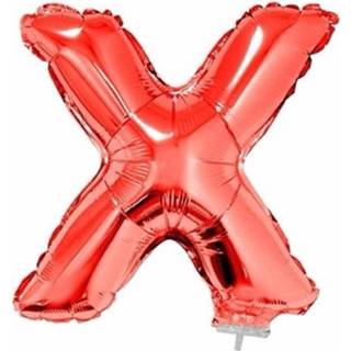 👉 Opblaasletter rode rood Opblaas Letter Ballon X Op Stokje 41 Cm 8719538162785