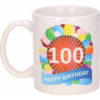 👉 Beker Leeftijd 100 jaar in ballon thema