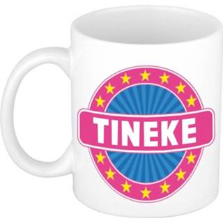 👉 Beker keramisch multikleur Tineke Naam Koffie Mok / 300 Ml - Namen Mokken 8719538487406