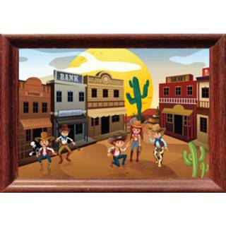 👉 Poster multikleur Western Stad 59 X 42 Cm 8718758703068