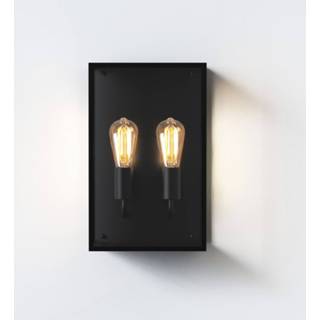 👉 Buitenwandlamp zwart roestvrij staal a++ transparant Astro Messina Twin 2 x E27