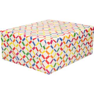 👉 Inpakpapier wit Inpakpapier/cadeaupapier - gekleurde ruitjes/staafjes 200 x 70 cm