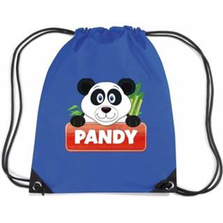 Rugtas blauw nylon kinderen Pandy De Panda Rijgkoord / Gymtas - 11 Liter Voor 8719538526792