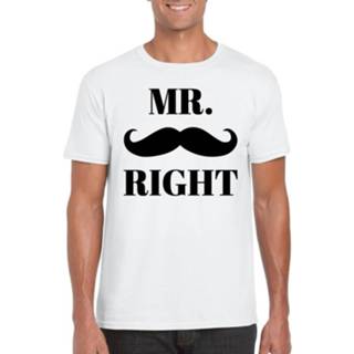 👉 Shirt wit synthetisch l mannen Mr. Right T-shirt Heren 8719538447189