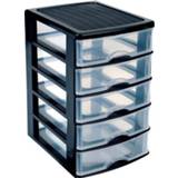 Organizer zwarte transparante Zwarte/transparante ladeblok/bureau 21 x 17 28 cm