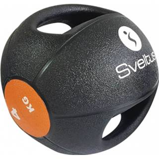 👉 Zwart rubber Sveltus Medicine Ball Dubbele Grip 4 Kg 3412181008848