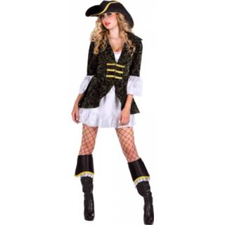 👉 Zwart wit polyester vrouwen Boland Kostuum Pirate Atlantic Dames Zwart/wit 8712026850447