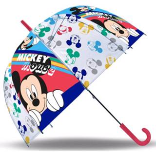 👉 Paraplu wit blauw rood PVC Disney Mickey Mouse Junior 45 Cm Wit/blauw/rood 8435507832571