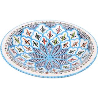 👉 Serveerschaal turkoois blauw aardewerk multikleur Turquoise Blue Fine Ø 30 Cm Sor.bc.30 Dishes & Deco 8719244402175