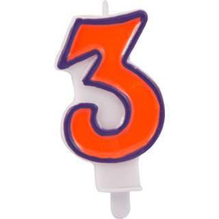 👉 Folat Kaars 3 Wax 9 X 3 Cm Oranje/paars