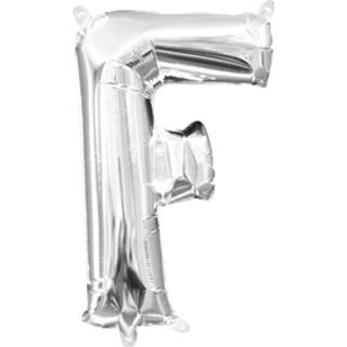 👉 Folieballon zilver zilverkleurig Amscan Letter F 20 X 33 Cm 26635330213