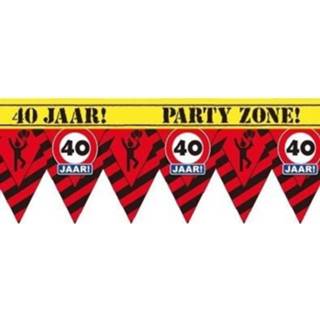 👉 Markeerlint kunststof multikleur 40 Jaar Party Tape/markeerlint Waarschuwing 12 Meter - Verjaardag Afzetlinten/markeerlinten Feestartikelen 8720147379754