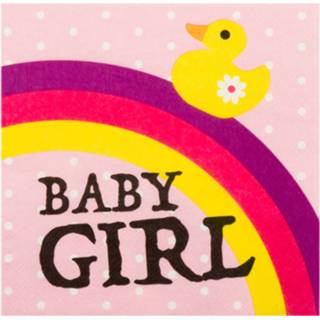 👉 Servet roze papier baby's meisjes Boland Servetten Baby Girl 33 Cm 12 Stuks 8712026532220
