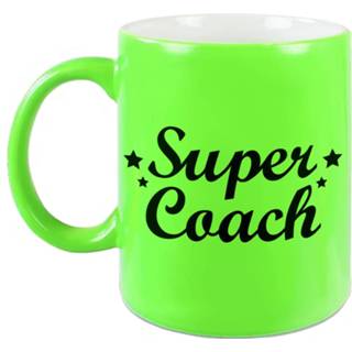 👉 Beker keramiek groen Super Coach Tekst Mok - Trainer Cadeau / 330 Ml Verjaardag Overwinning Bedankt Kado 8720276820776