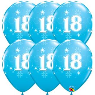 👉 Ballon blauw Ballonnen 18 Jaar Qualatex 6 Stuks 71444534475