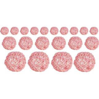 👉 Kerstbal roze rotan Decotrees Kerstballen Mix 20 Stuks Oud 4030758081040