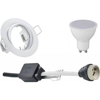 👉 Wit Led Spot Set - Trion Gu10 Fitting Inbouw Rond Mat 6w Helder/koud 6400k Kantelbaar Ø83mm 7445931856846