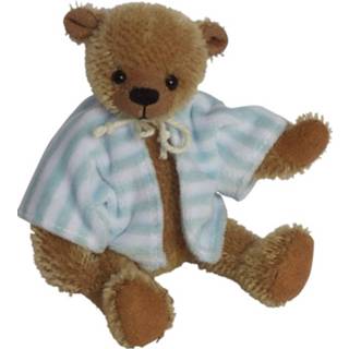 👉 Knuffelbeer bruin blauw pluche Clemens Teddy Pünktchen 16 Cm Bruin/blauw 4002053070289