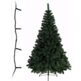 👉 Kunstkerstboom groene kunststof groen Kunst Kerstboom 240 Cm Inclusief Gekleurde Kerstverlichting - Kunstbomen/kunst Kerstbomen 8720276685313