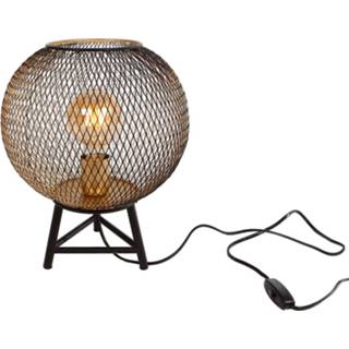 👉 Tafellamp zwart goudkleurig metaal s multikleur Gifts Amsterdam Wire 26x33 Cm En 8713219374597