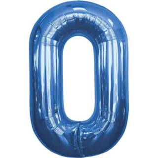 👉 Blauw Cijfer 0 Helium 86cm 8714572631402