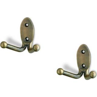 👉 Kapstokhak metaal metalen 1x Luxe Kapstokhaken / Jashaken Antiek Koper - Verzinkt 6.1 X 7 Cm Kapstokhaakjes Garderobe Haakjes 8720276774802