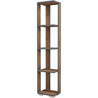 👉 Boekenkast steigerhout bruin Homemania Nicol 33,6x25,8x153 Cm Walnootkleurig 8681285936943