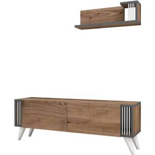 👉 Steigerhout bruin Homemania Tv-meubel Nicol 120x31x42 Cm Walnootkleurig 8681285936820